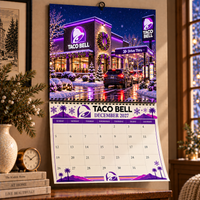 Purple Neon Taco Christmas 2027 Wall Calendar