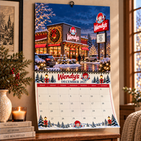 Red Diner Christmas 2027 Wall Calendar