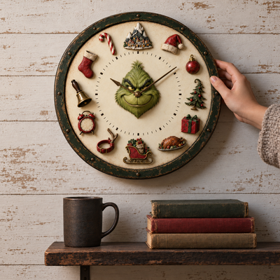 Christmas Grump Story Wall Clock