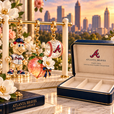 Atlanta Baseball Fan Bag Charm Set