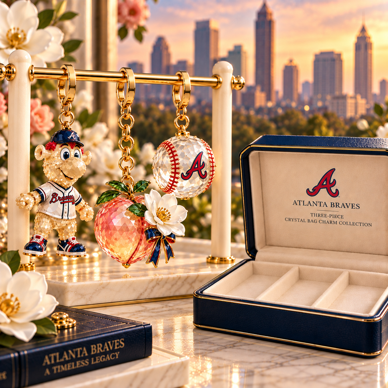 Atlanta Baseball Fan Bag Charm Set