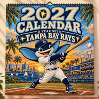 Tampa Bay Baseball Fan 2027 Wall Calendar